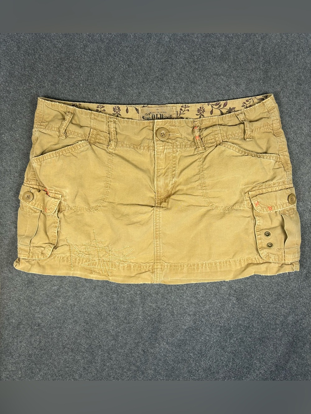 Old Navy Ultra Low Waist Khaki Cargo Mini Skirt
